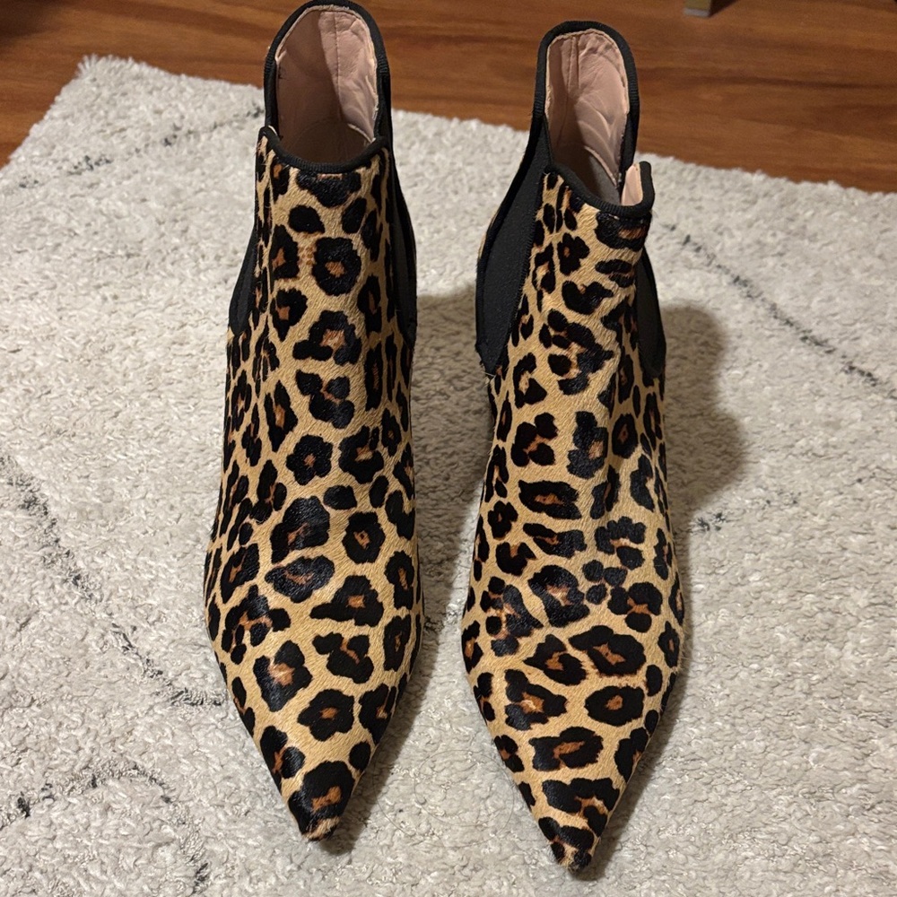 Zara Leopard Print Ankle Booties